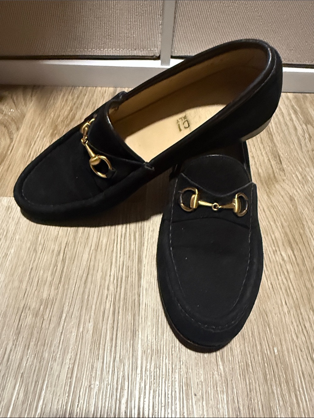 Gucci Velvet Horsebit Loafers - Black